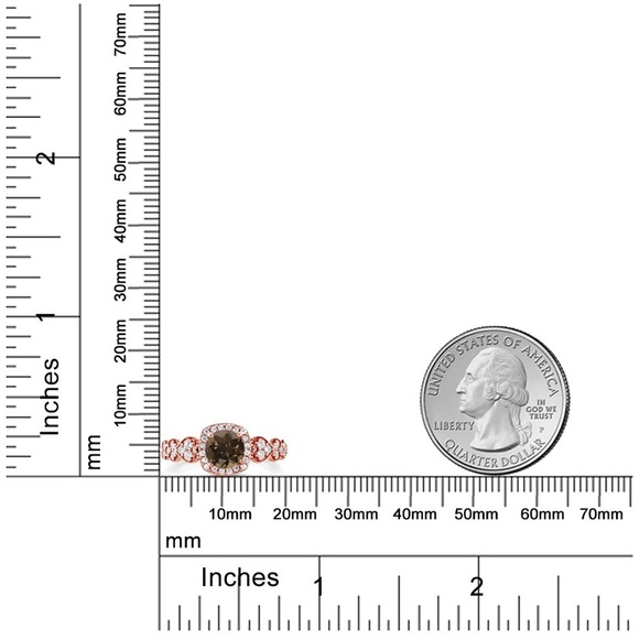 Natural Chocolate Champagne Quartz Ring - Picture 3 of 4